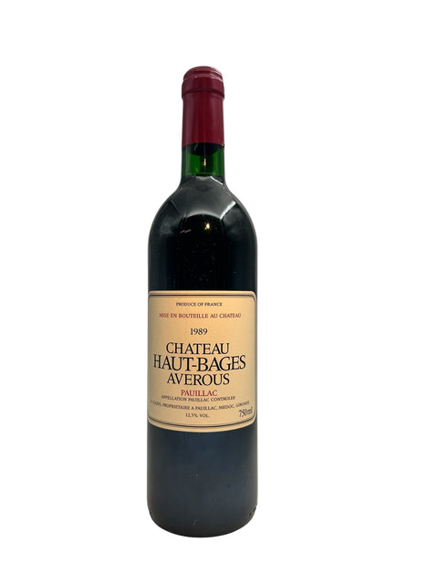 Fles Chateau Haut-Bages Averous uit 1989