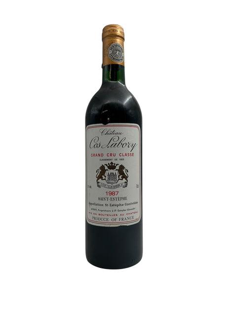 Bottle of Château Cos Labory 1987 Grand Cru Classé red wine
