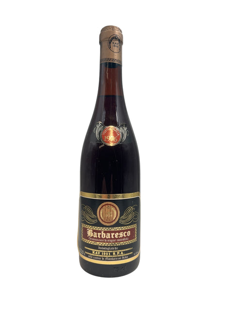 Barbaresco red wine from vintage 1976 produced by Kav 1901