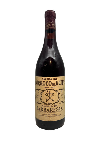 A bottle of Barbaresco Cantina del Parroco di Neive 1976