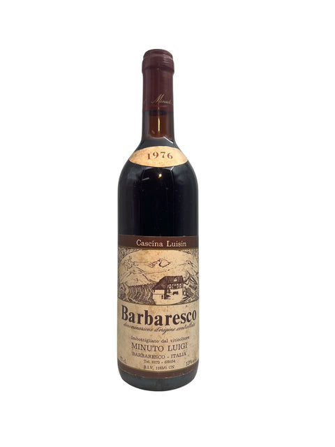 Bottle of Barbaresco Minuto Luigi 1976 red wine