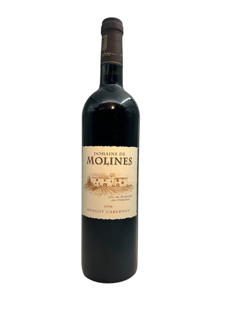 Bottle of Merlot Cabernet Domaine de Molines 1998 red wine