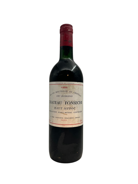 Bottle of Chateau Fonseche Haut-Médoc red wine from 1986