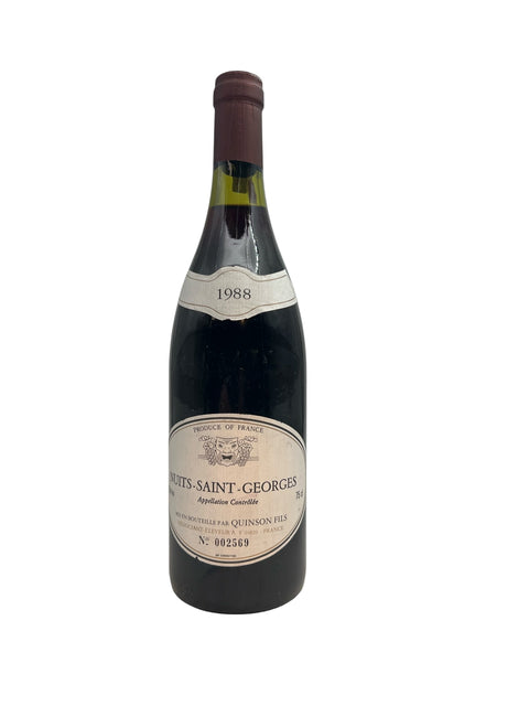 Bottle of Nuits-Saint-Georges Quinson Fils 1988 red wine