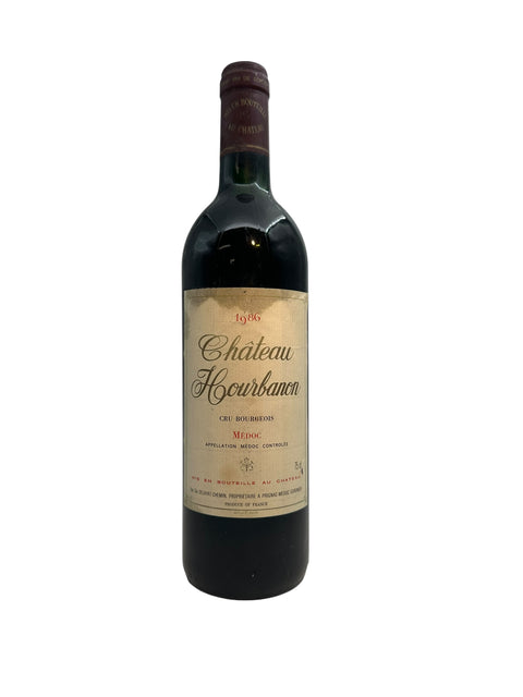 Château Hourbanon 1986 flaska med etikett
