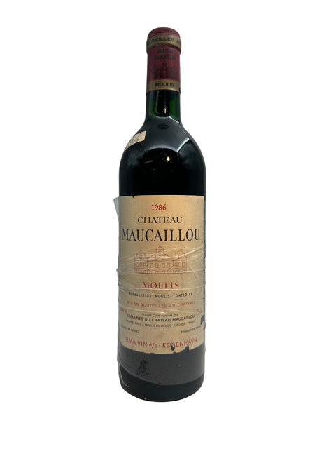 Flaska Chateau Maucaillou rött vin 1986