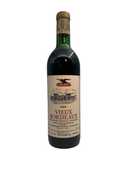 Flaska Vieux Bordeaux Calvet 1965 rött vin