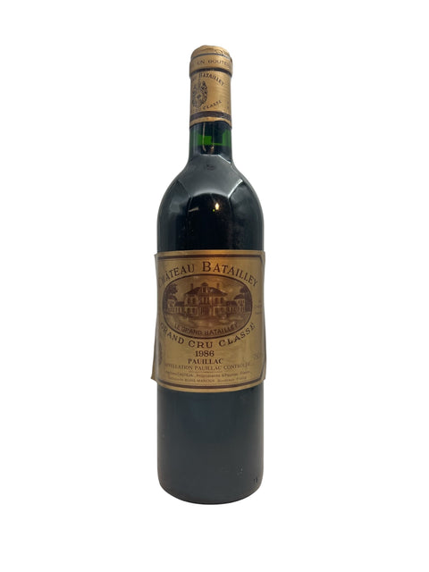 Fles rode wijn Chateau Batailley 1986 uit Pauillac