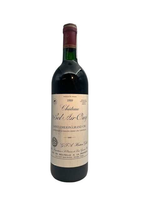 Bottle of Château Bel-Air Ouÿ 1989 Saint-Émilion Grand Cru red wine