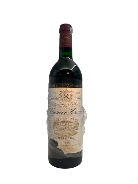 Bottle of Château Kirwan 1989 red wine from Margaux