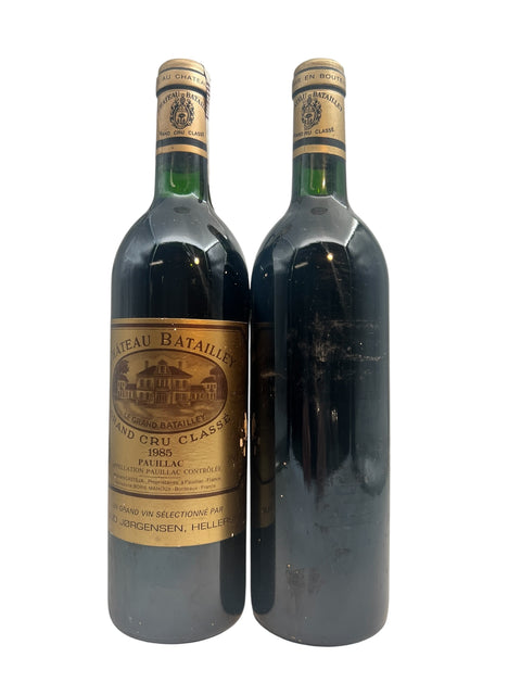 Bottles of Chateau Batailley Pauillac 1985 red wine