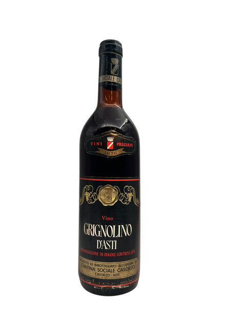 Flaska Grignolino d'Asti 1976 från Cantina Sociale Casorzo