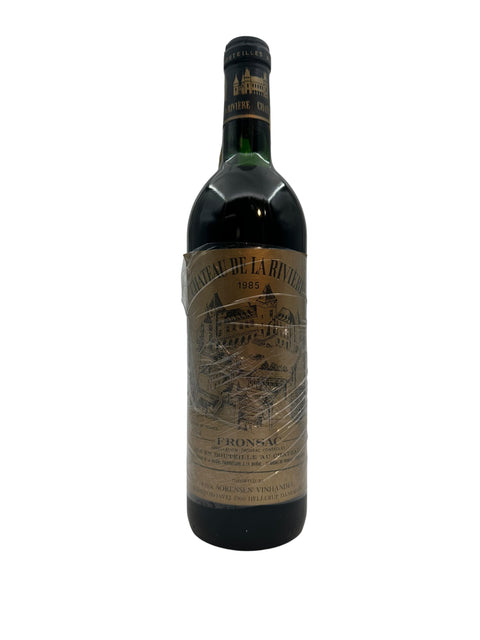 Fles rode wijn Chateau de la Riviere 1985