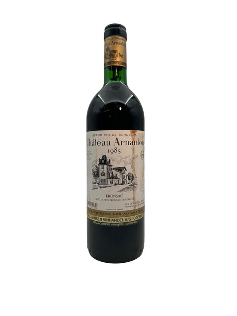 Fles rode wijn van Château Arnauton 1985