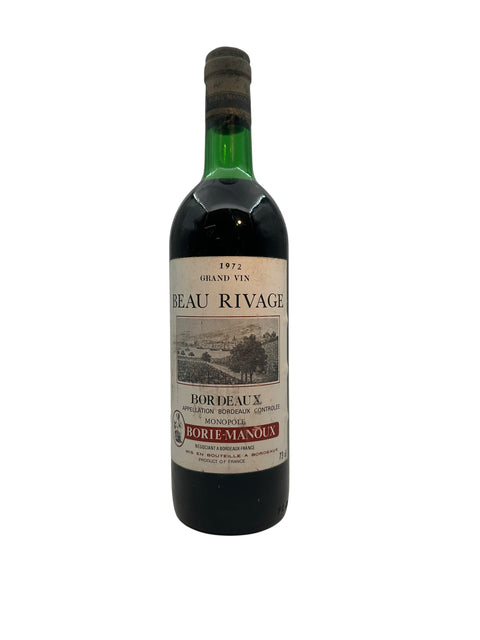 Fles Beau Rivage Borie-Manoux 1972 Bordeaux rode wijn