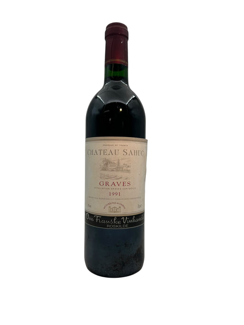 Fles rode wijn Chateau Sahuc Graves 1991