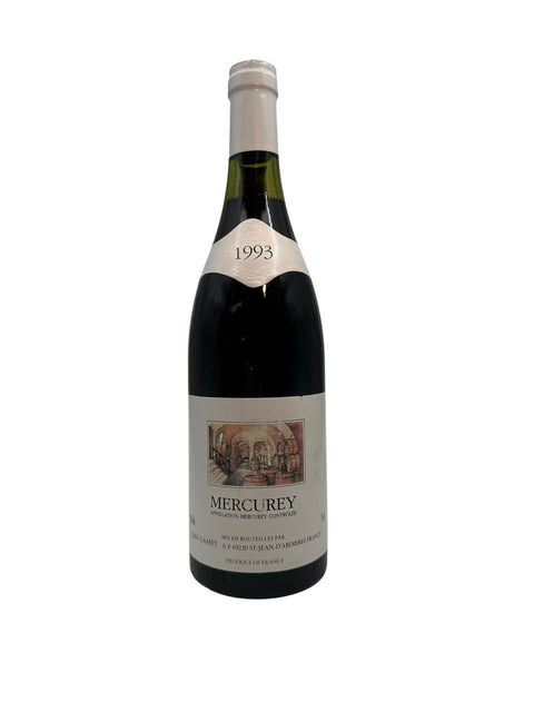 Flaska Mercurey Jean Gamet rött vin från 1993