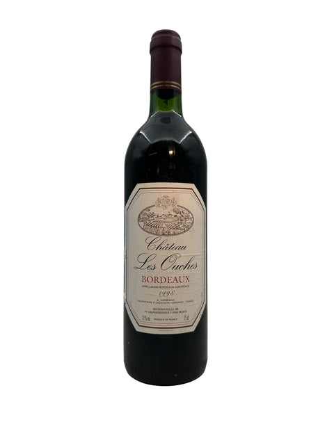 Bouteille de vin rouge Bordeaux Château Les Ouches 1998