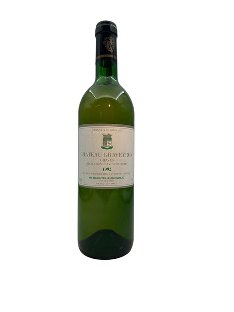 Château Graveyron 1992 bouteille de vin blanc