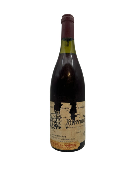 Flaska Mercurey Château Chamilly rött vin 1993