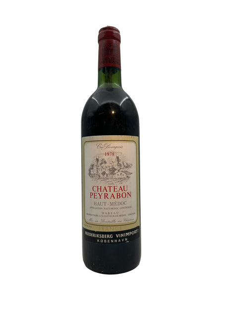 Fles rode wijn Chateau Peyrabon 1978 uit Haut-Médoc