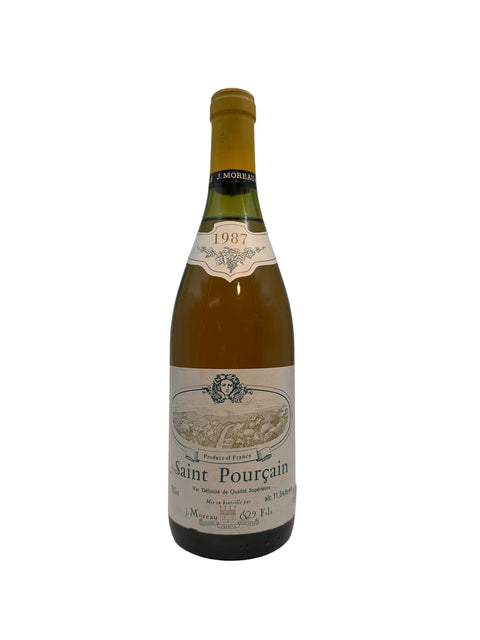 Bouteille de vin blanc Saint Pourçain J. Moreau 1987