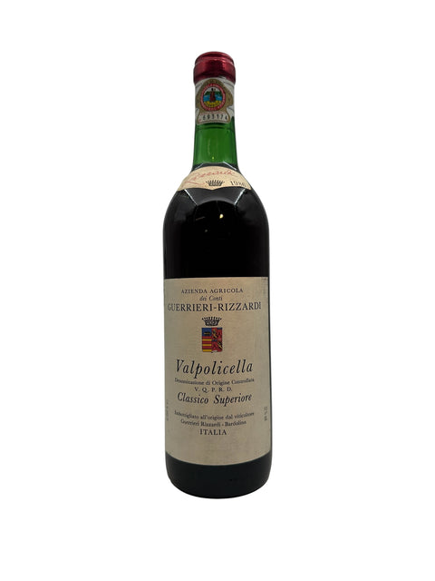 Bottle of Valpolicella Guerrieri-Rizzardi 1980 red wine
