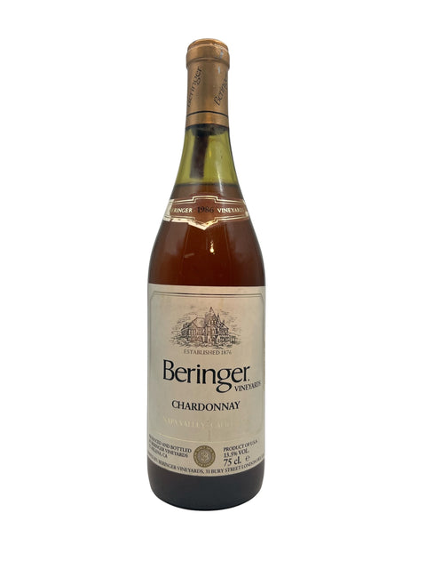 Bottle of Beringer Chardonnay from 1986