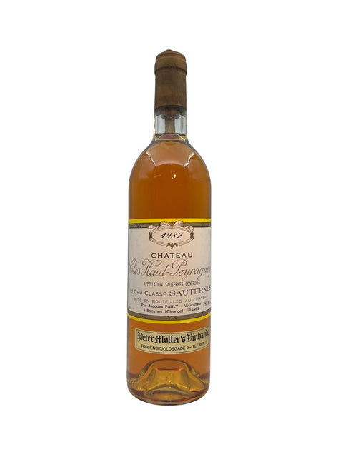 Bottle of dessert wine from Château Clos Haut-Peyraguey 1982