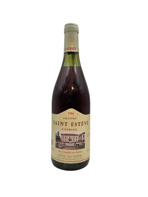 Bottle of Chateau Saint Estève 1986 red wine from Côtes du Rhône