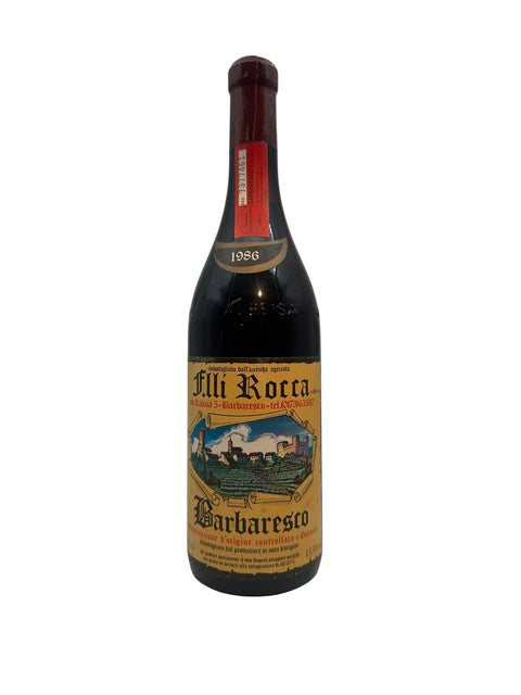 Flaske af Barbaresco Flli Rocca 1986 rødvin