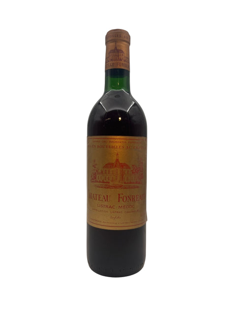 Flaske af Chateau Fonreaud rødvin fra året 1996, Listrac-Médoc