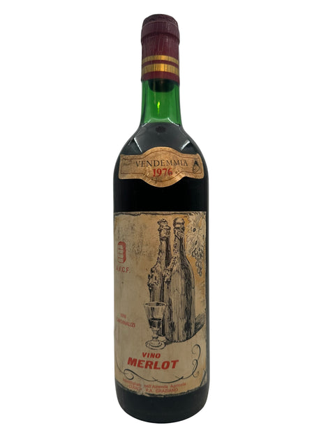 Flaske af Vino Merlot P A Graziano årgang 1976