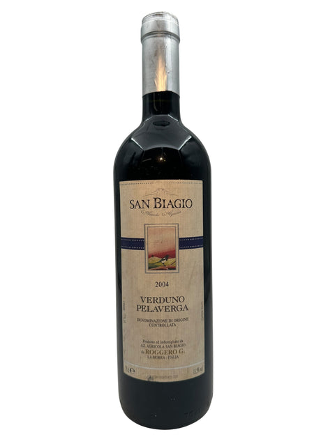 Bouteille de vin rouge Verduno Pelaverga San Biagio 2004
