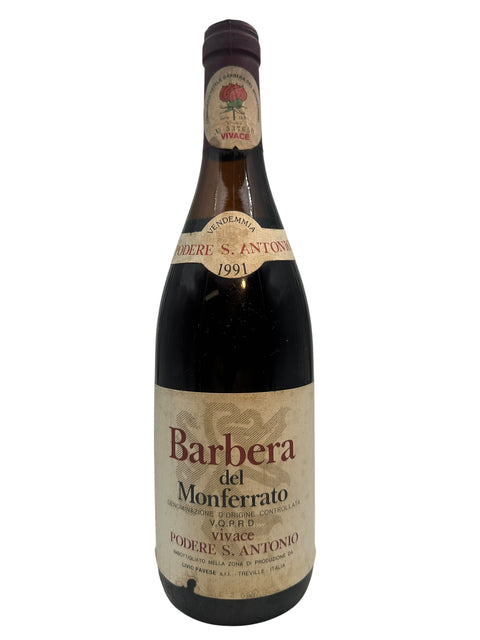 Bottle of Barbera del Monferrato Podere S. Antonio 1991 red wine