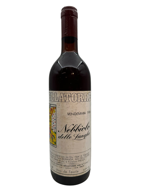 Bottle of Nebbiolo delle Langhe red wine from 1986