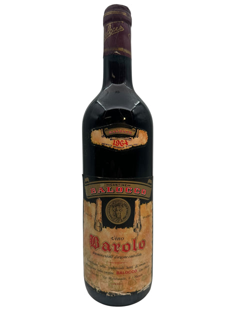 Bottle of Barolo Balocco 1964 red wine