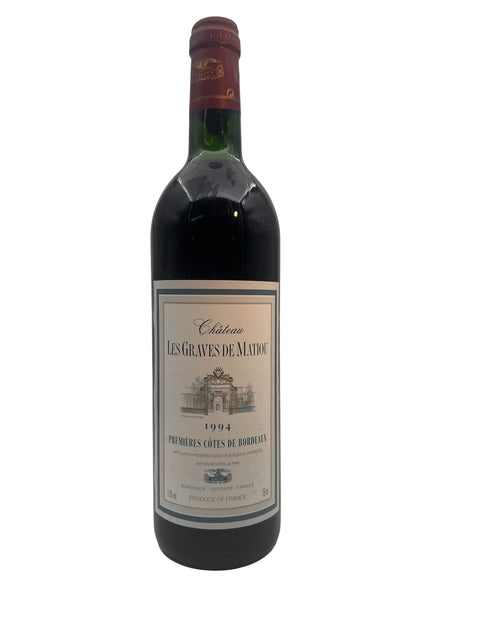 Fles rode wijn van Château Les Graves de Maimou 1994