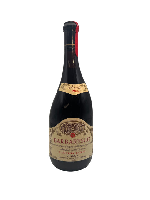 Fles rode wijn Barbaresco Vecchia Landa 1986
