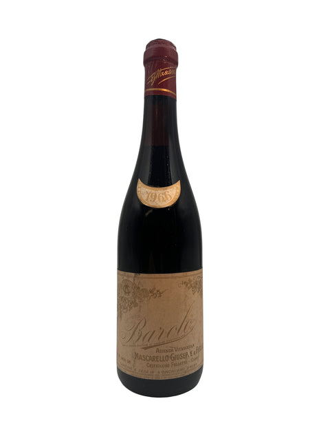 Bouteille de vin rouge Barolo Mascarello 1965